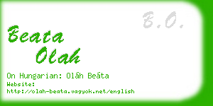 beata olah business card