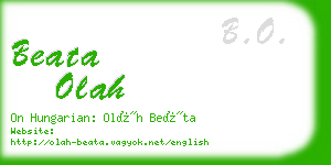 beata olah business card